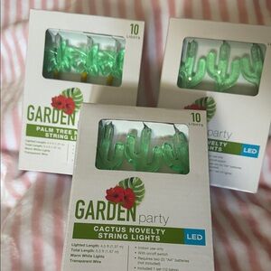 GARDEN Party Cactus Novelty String Lights - Green LED